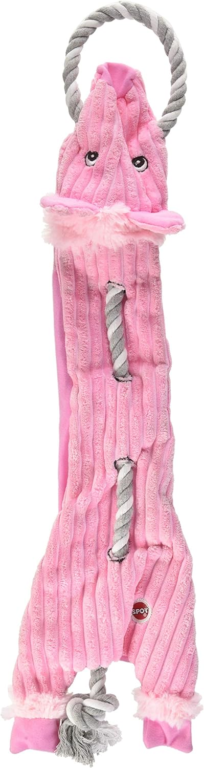 Skinneeez Barnyard Tug Dog Toy - Rope Design for Strong Chewers, Squeaker & Crinkle, Stuffing-Free, Tug Toy for Medium to Large Dogs & Puppies