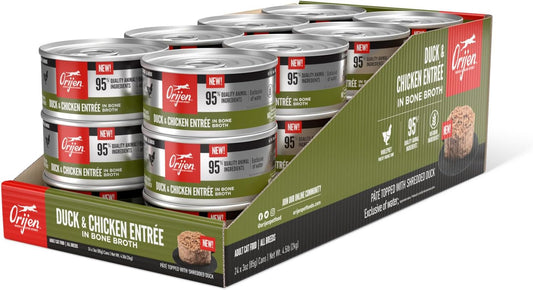 ORIJEN Duck and Chicken Entree in Bone Broth Wet Cat Food, WholePrey Ingredients