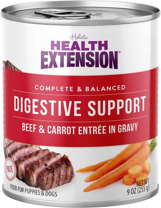 Health Extension Wet Dog Food Entrée in Gravy, 9 oz - Digestive Support with Superfoods & Antioxidants for Immune Support (Case of 12 Cans)