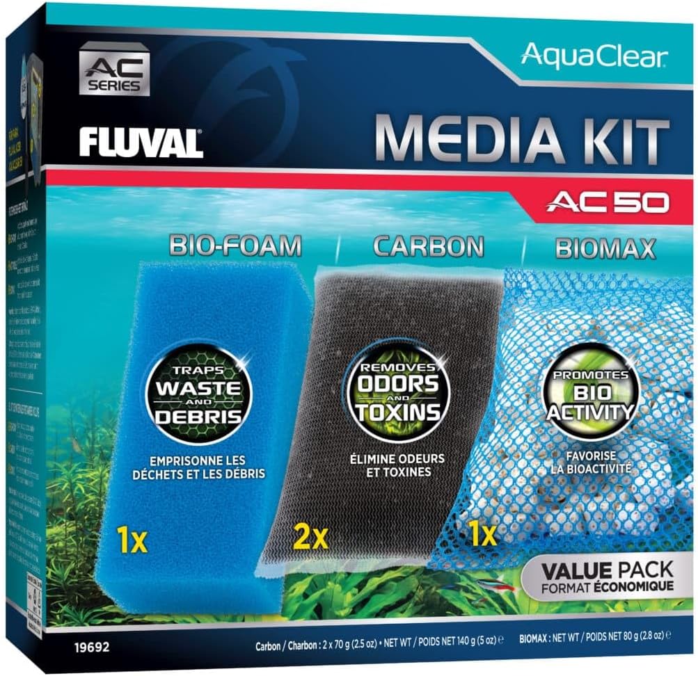 Fluval - Media Maintenance Kit for AC50 Power Filter - for Use in Freshwater & Saltwater Aquariums
