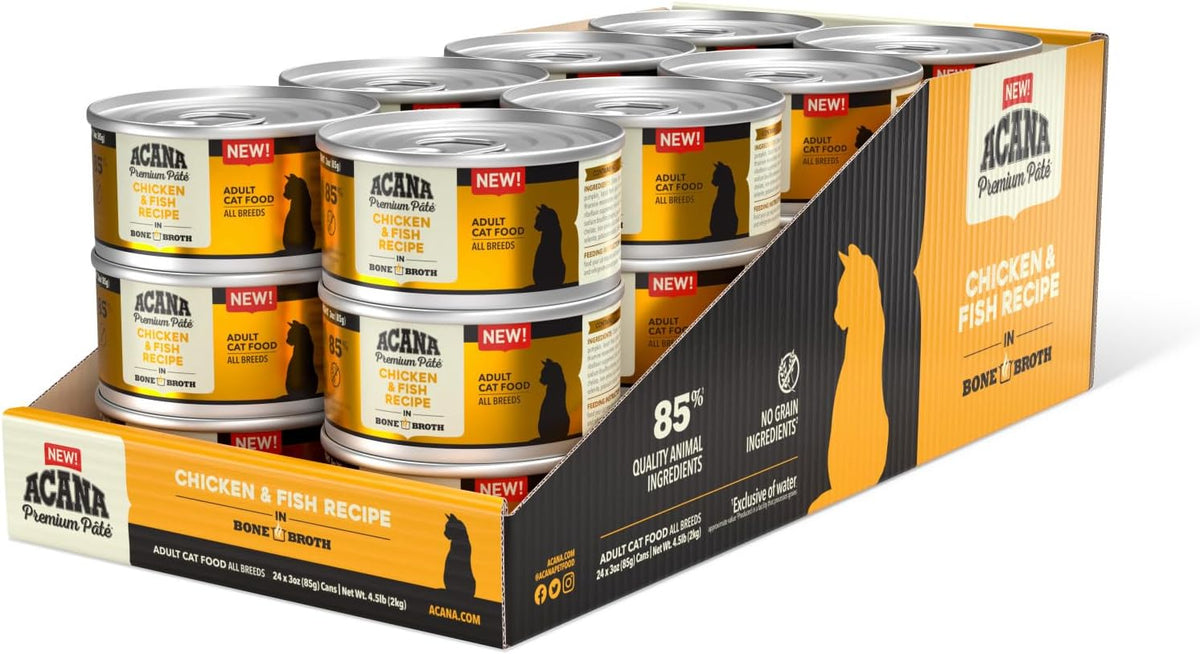 ACANA PREMIUM PATE Wet Cat Food, Tuna and Chicken in Bone Broth Recipe, PREMIUM PATE With Raw Ingredients and Bone Broth
