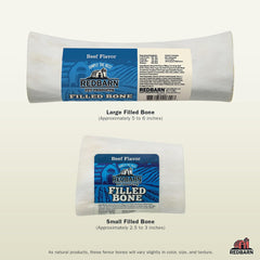 Redbarn Filled Dog Bones, Natural Long-Lasting Dental Treats; Suitable for Aggressive Chewers(Beef)