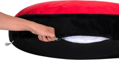 Pokémon Poke Ball Pillow Pet Bed - 30-Inch Pet Bed with Machine Washable Removable Cover and Grip Dots