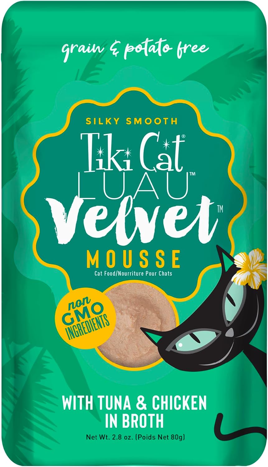 Tiki Pets Tiki Cat Velvet Mousse Grain-Free Wet Food with a Silky-Smooth Texture for Adult Cats & Kittens