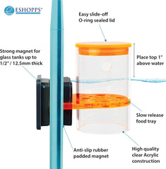 Eshopps EZ Feeder Aquarium Frozen Fish Food Dispenser with Strong Anti-Slip Magnet and Submersible Slow Release Feeding Chamber