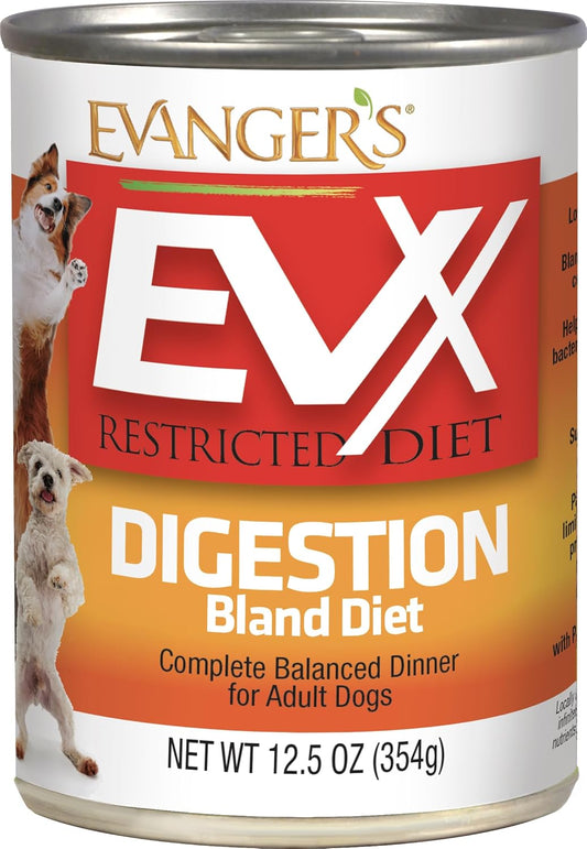 Evanger's EVX Restricted Diet: Digestion Bland Diet Canned Dog Food - 12, 12.5 oz Cans