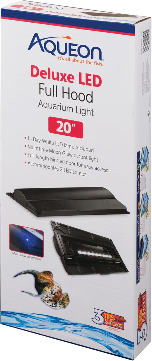 Aqueon LED Deluxe Fish Tank Aquarium Full Hood, Black