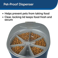PetSafe 6 Meal Automatic Cat Feeder - Programmable Pet Food Dispenser for Cats and Small Dogs - Dry Kibble or Semi-Moist Pet Food, Slow Feed Portion Control, Tamper-Resistant