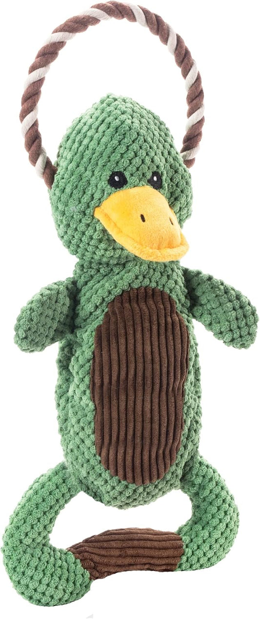 Outward Hound Scrunch Bunch Duck Interactive Plush Squeaky Dog Tug Toy