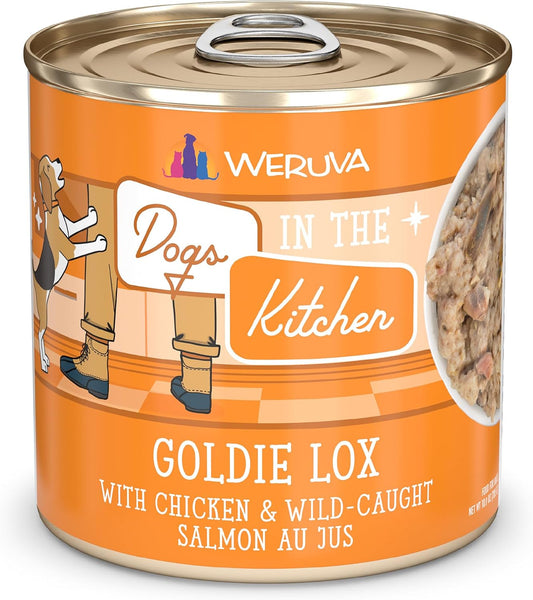 Weruva Dogs in The Kitchen, Goldie Lox with Chicken & Wild-Caught Salmon Au Jus Dog Food (Pack of 12)