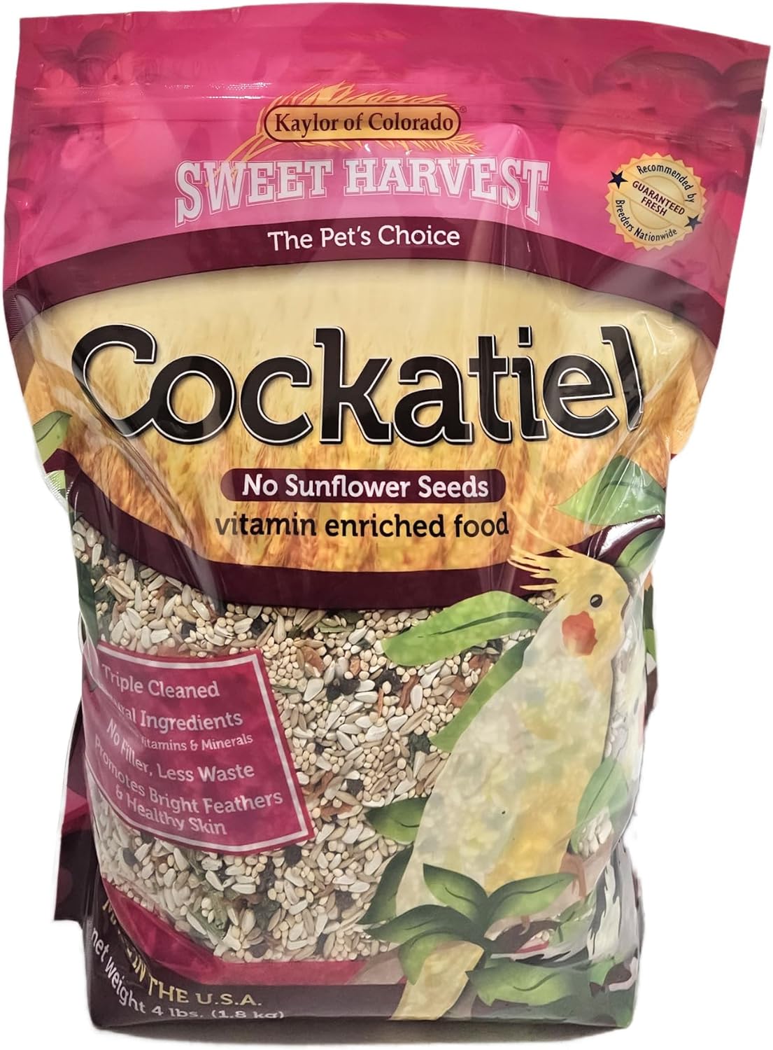 Kaylor-Made Sweet Harvest Cockatiel Food Without Sunflower