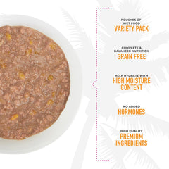 Tiki Cat Aloha Friends Variety Pack, Meaty Flavors Mixed with Pumpkin, Wet, High-Protein & High-Moisture Cat Food, For All Life Stages