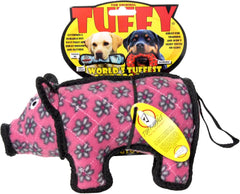 TUFFY - World's Tuffest Soft Dog Toy - Barnyard Pig- Multiple Layers. Made Durable, Strong & Tough. Interactive Play (Tug, Toss & Fetch). Machine Washable & Floats… (Junior)
