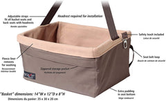 Solvit Product PetSafe Happy Ride Booster Seat - Dog Booster Seat for Cars, Trucks and SUVs - Easy to Adjust Strap - Durable Fleece Liner is Machine Washable and Easy to Clean - Medium, Brown
