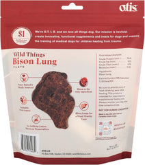 O.T.I.S. Wild Things Bison Lung Filets – 4 oz – Single-Ingredient Dog Treats – Grass-Fed, Farm-Raised Bison – No Hormones, Antibiotics, or Additives