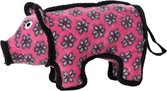 TUFFY - World's Tuffest Soft Dog Toy - Barnyard Pig- Multiple Layers. Made Durable, Strong & Tough. Interactive Play (Tug, Toss & Fetch). Machine Washable & Floats… (Junior)