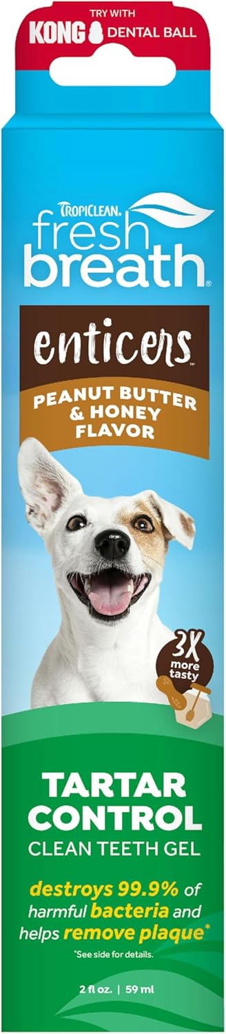 TropiClean Fresh Breath - Dog Toothpaste - Dog Teeth Cleaning Peanut Butter & Honey Flavor