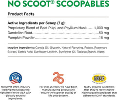 NaturVet Scoopables No Scoot For Dog Bite - Anal Gland Support For Dogs - Supports Normal Bowel Function - Chewable Stool & Bowel Health Pet Supplement - Pumpkin, Psyllium Husk, & Beet Pulp