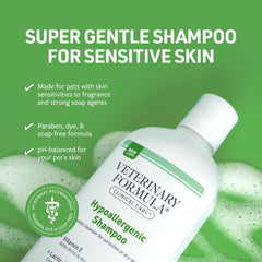Veterinary Formula Clinical Care Hypoallergenic Shampoo for Dogs and Cats – No Harsh Ingredients – Fragrance-Free Pet Shampoo for Allergies and Sensitive Skin, Promotes Healthy Skin and Coat