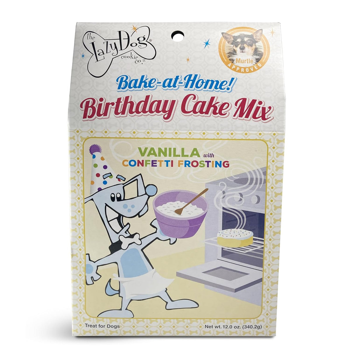 The Lazy Dog Cookie Co. Bake-at-Home Vanilla Birthday Cake Mix Dog Treat, 12-oz
