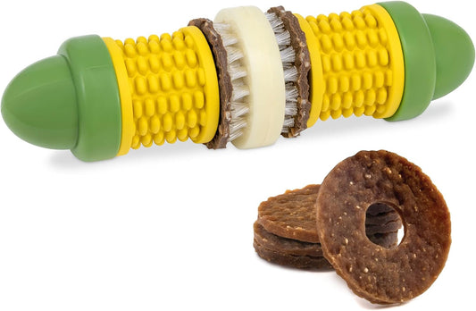 PetSafe Busy Buddy Cravin’ Corncob Dog Toys – Treat Ring Holding Chew Toy – BPA Free Rubber – Butter Scented – Interactive Pet Puzzle for Boredom or Separation Anxiety – Small to MediumDogs