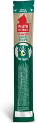 Plato Pet Treats Air Dried Dog Treats Thinkers Stick, All Natural Duck Dog Treats, Real Meat, Made in the USA, Single Stick, 0.63oz