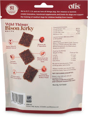 O.T.I.S. Wild Things Bison Recipe Jerky for Dogs – 4 oz – Soft Bison Treats with Flaxseed – Grass-Fed, GMO-Free – No Hormones or Artificial Additives