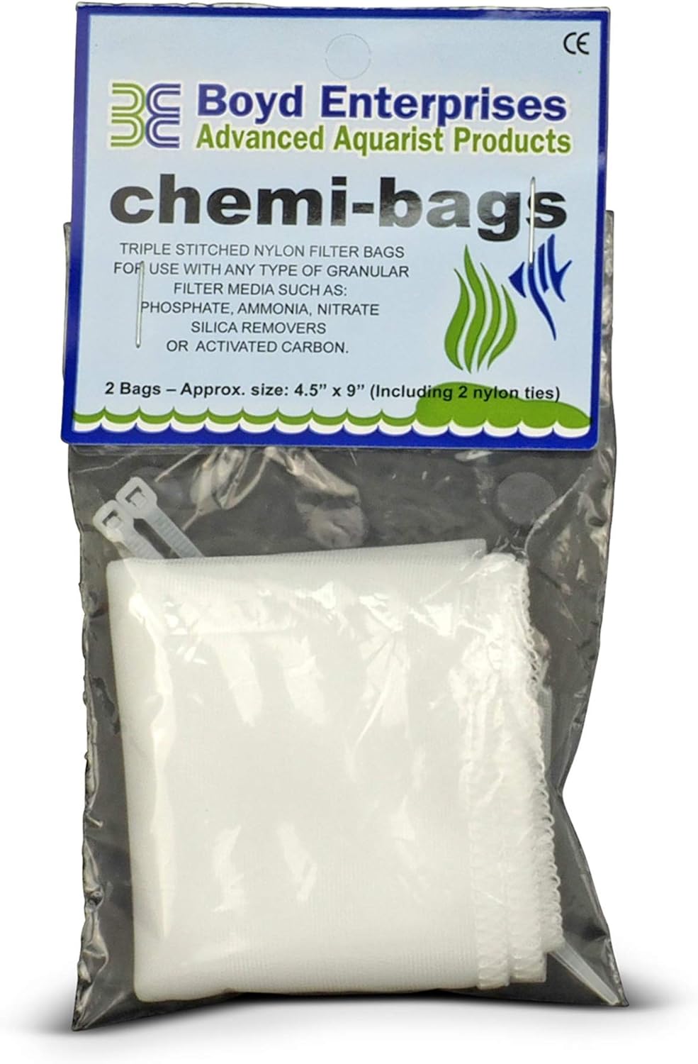 Boyd Enterprises ABE16720 2-Pack Chemi-Bags with Ties for Aquarium