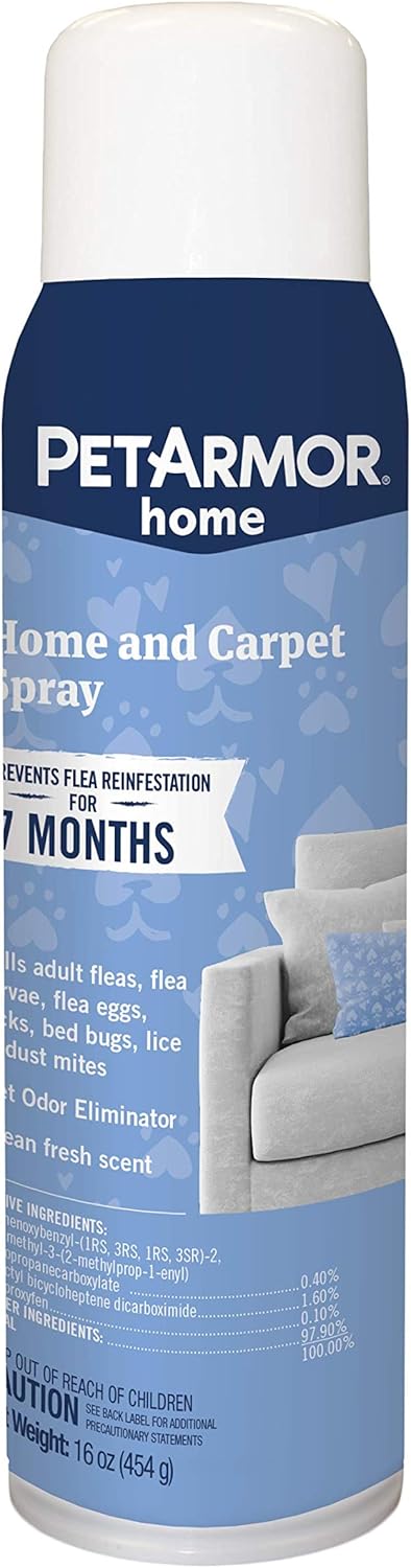 PETARMOR Home and Carpet Spray for Fleas and Ticks, Protect Your Home From Fleas and Eliminate Pet Odor, 16 Ounce