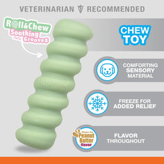 Nylabone Sensory Material Soothing Puppy Chew Toy Stick, Toys for Teething Puppies, Peanut Butter Flavor, Small - Up to 25 lbs, 1 Count