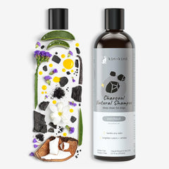 kin+kind Dog Shampoo - Deep Clean, Dirt & Odor Remover w/Activated Charcoal for Dogs, Gentle Formula w/Natural Aloe, Olive Oil & Coconut Oil, Pet Hair Care & Grooming Products, Patchouli
