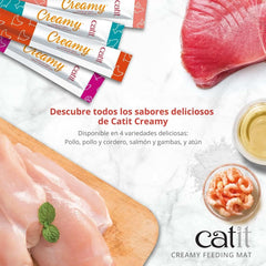 Catit Creamy Lickable Cat Treat Feeding Mat, Fish Shaped Cat Placemat