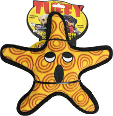 TUFFY - World's Tuffest Soft Dog Toy - Ocean Starfish - Squeakers - Multiple Layers. Made Durable, Strong & Tough. Interactive Play (Tug, Toss & Fetch). Machine Washable & Floats