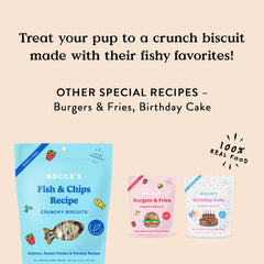 BOCCE'S FISH & CHIPS RECIPE CRUNCHY BISCUITS: SALMON, SWEET POTATO & PARSLEY RECIPE