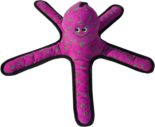 TUFFY - World's Tuffest Soft Dog Toy - Ocean Creature Octopus - Squeakers - Multiple Layers. Made Durable, Strong & Tough. Interactive Play (Tug, Toss & Fetch). Machine Washable & Floats.