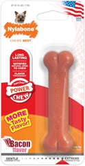 Nylabone Power Chew Classic Bone Chew Toy for Dogs, Durable Dog Toys for Aggressive Chewers, Bacon Flavor