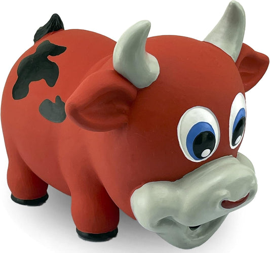PetSport Naturflex Bull Latex Dog Chew Toy | All-Natural Soft, Squeaky, Non-Toxic Rubber Chew Toy | Safe for Indoor Play