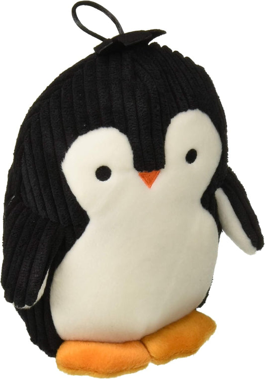 Strong 'N Silent Penguin Silent Squeak Plush Dog Toy, Chew Guard Technology - Black/White, Medium