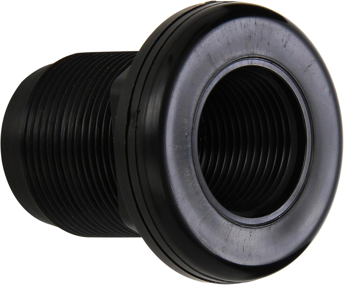 Lifegard Aquatics Standard Threaded Bulkhead Kit for Fish Aquariums – High-Impact Resistant PVC – Includes Bulkhead Fitting, Gasket, Lock Nut – Jet Black