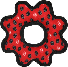 TUFFY- World's Tuffest Soft Dog Toy- Ultimate Gear Ring - Red Paw-Squeakers - Multiple Layers. Made Durable, Strong & Tough.Interactive Play (Tug,Toss & Fetch).Machine Washable & Floats.