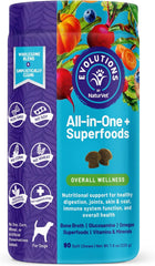NaturVet Evolutions All-in-One + Superfoods 90ct Soft Chews for Dogs - Bone Broth, Superfoods Provides Nutritional Support for Healthy Digestion, Joints, Skin & Coat, Immune System, Overall Health