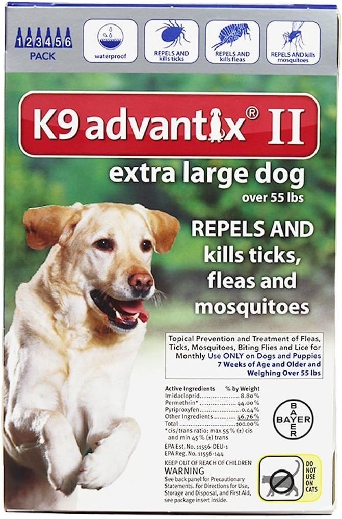Elanco K9 Advantix II Dog Vet-Recommended Flea, Tick & Mosquito Treatment & Prevention | 6-Mo Supply