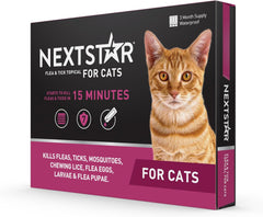 Capstar Flea and Tick Prevention for Cats, Repellent, Treatment, and Control, Fast Acting Waterproof Topical Drops for Cats Over 3.5 lbs, 3 Month Dose