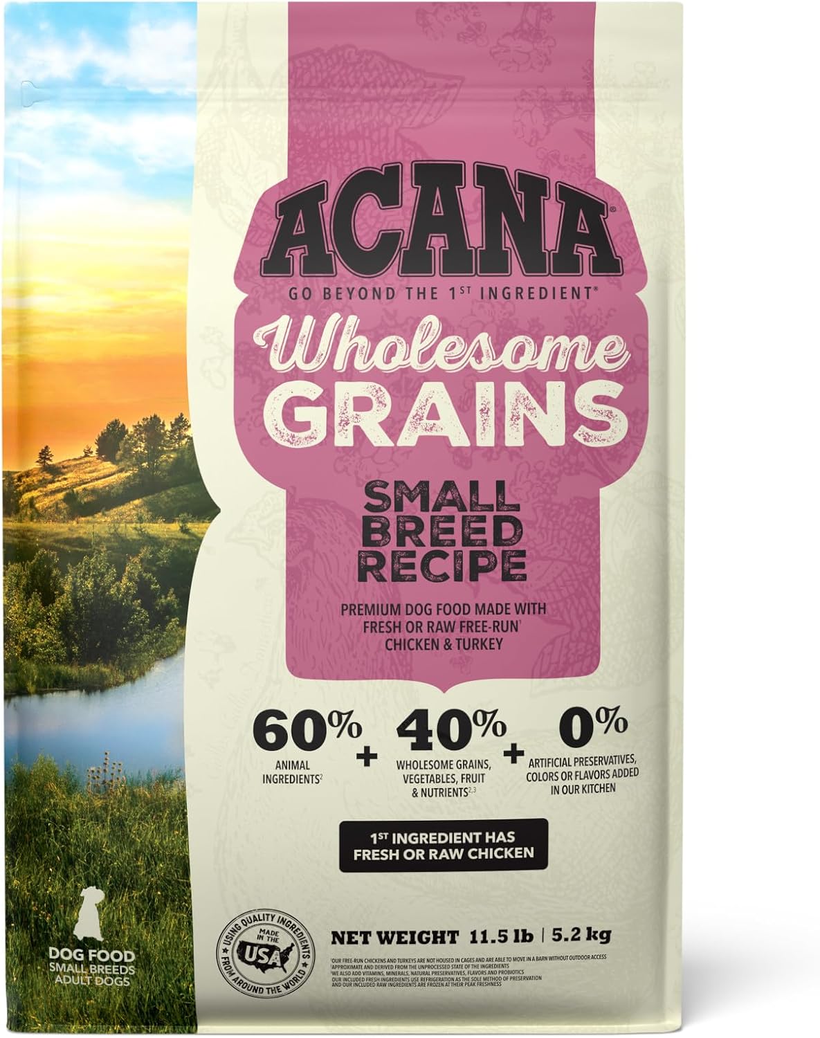 ACANA Wholesome Grains Dry Dog Food, Small Breed Recipe, Chicken and Turkey Dog Food