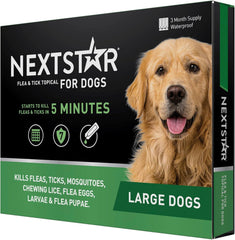 Flea And Tick Prevention For Dogs, Repellent, Treatment, and Control, Fast Acting Waterproof Topical Drops for Small, Medium and Large Dog and Puppies, 3 Monthly Doses