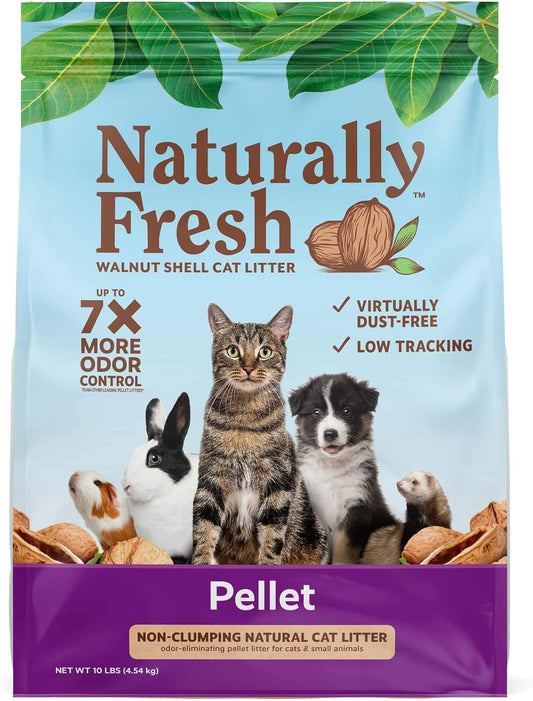 Naturally Fresh Pellet Formula Unscented Non-clumping Cat Litter, 10 lbs, Purple