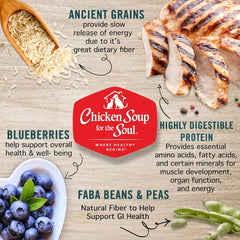 Chicken Soup for the Soul All Natural Premium Senior/Mature Dry Dog Food, Real Meat First Ingredient, No By-Products, Supports Joint Health and Mobility, Chicken, Turkey & Brown Rice