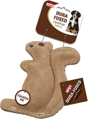 SPOT Dura-Fused Leather - Durable Dog Toy with Squeaker, Real Leather & Jute Fabric, Interactive Toy for Moderate & Aggressive Chewers, Small and Medium Dogs and Puppies