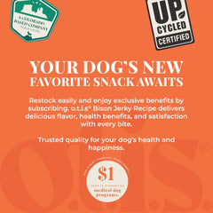 O.T.I.S. Wild Things Bison Recipe Jerky for Dogs – 4 oz – Soft Bison Treats with Flaxseed – Grass-Fed, GMO-Free – No Hormones or Artificial Additives