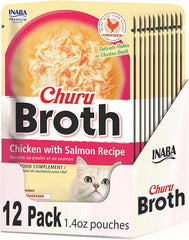 INABA Churu Broth for Cats, Creamy Chicken with Salmon Recipe